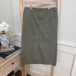Vintage White Stag Olive Green Cargo Midi Skirt Women's Size 6 Utility Casual